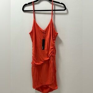 NWT Krisa Orange Spaghetti Strap Dress Size L